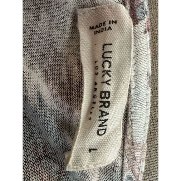 Lucky Brand Women's Floral Tie Neck Blouse Size L Multicolor Casual - Picture 5 of 8